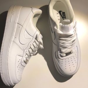 All White Low Air Force 1s